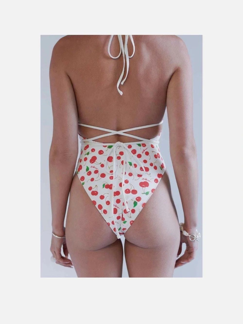 Frankies Bikinis X Sydney Sweeney Gemma Cherry-Print Cut-Out Swimsuit